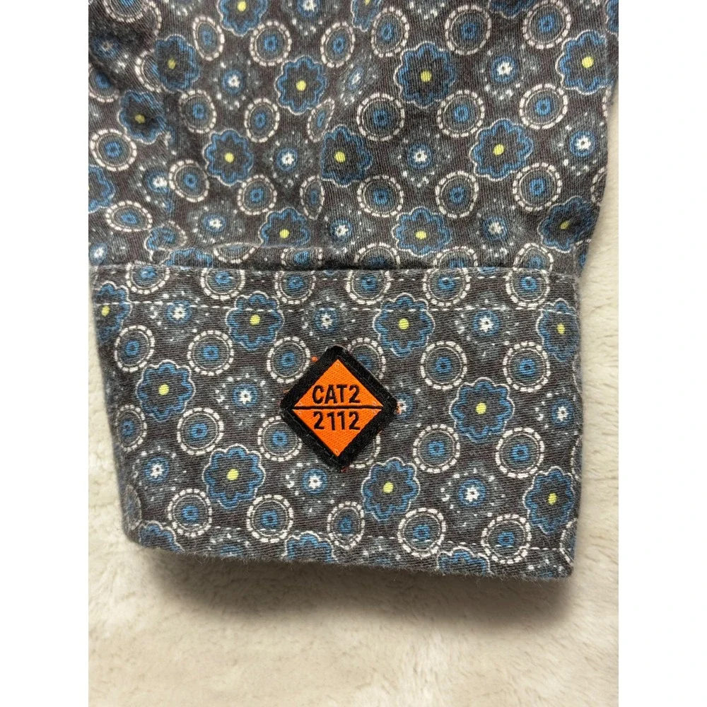 Wrangler Mens 20X FR Flame Resistant Geometric Floral Shirt XL-REG